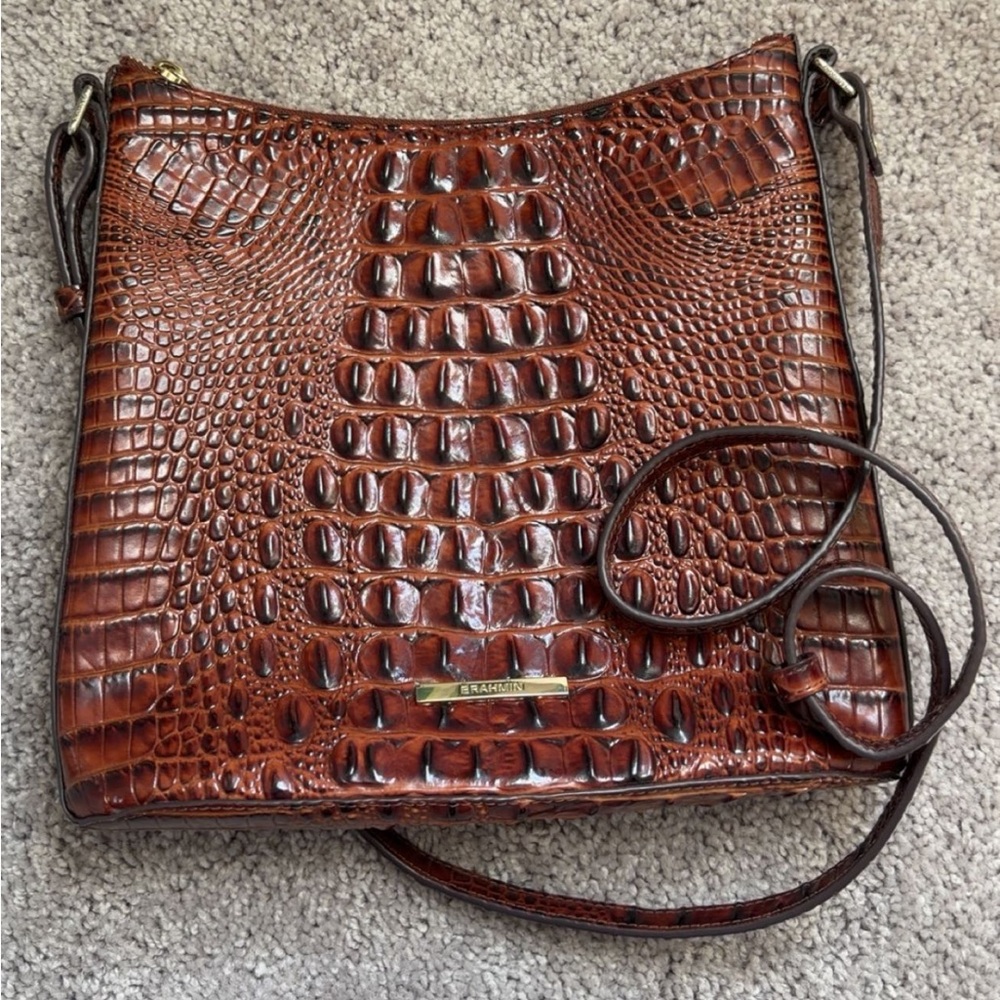 Brahmin Melbourne Collection Katie Leather Crocodile crossbody